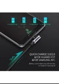 UGREEN USB-C to USB-A 3A QC 90 Derece Hızlı Şarj Kablosu, 2 Metre, Uzay Girişi, 50942 - 3