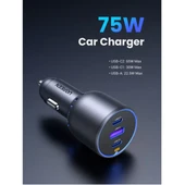 UGREEN 75W 3 Portlu Araç İçi Şarj Cihazı Çakmaklık Adaptörü, 35024 thumbnail 3