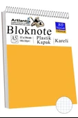 Telli Masaüstü Not Defteri Kareli A5 Orta Boy 1 Adet Masa Üstü Plastik Kapaklı Spiralli Bloknot Blocknote 80 Yaprak Büro - 10
