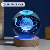 MDB Satürnlü Kız Tasarımlı Işıklı Cam Küre thumbnail 1