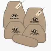 Bej Renk Hyundai 5’li Oto Halı Paspas Seti Kaymaz Tabanlı, Suya Dayanıklı ve Kolay Temizlenebilir Araç Paspası - 1
