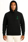 Kapüşonlu Green Coconut Palm Tree And Swords Cep Tasarımlı Unisex Sweatshirt thumbnail 11