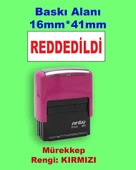 Reddedildi Kaşesi, 911 (41mmx16mm) Kırmızı Keçeli Otomatik Kaşe thumbnail 1