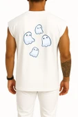 Oversize Ghost, Kawaii, Halloween Göğüs ve Sırt Tasarımlı Atlet thumbnail 5