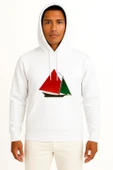 Kapüşonlu Gaza Flotilla Raid Ship To Gaz Göğüs Tasarımlı Unisex Sweatshirt thumbnail 3