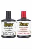 Siyah Kırmızı Yazı Tahta Kalem Mürekkebi 100ml 1 Adet Brons Tahta Kalemi Mürekkebi Kolay Silinebilir 100gr Okul Sınıf - 1