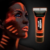 Karanlıkta Parlayan Fosforlu Neonlu Glow Parti Yüz Boyası Vücut Kremi Turuncu Renk - 1