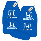 Mavi Renk Honda Logolu Araç Halı Paspası 5 Parça Set  Şık, Pratik ve Kaymaz Tabanlı Oto Zemin Koruma - 1