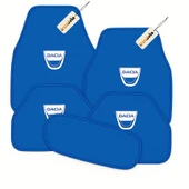 Mavi Renk Dacia Uyumlu Araba Halı Paspas Takımı  5’li Set, Logolu, Su Geçirmez Kaymaz Zemin - 1