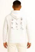 Kapüşonlu Flowers Line Art Botanical Watercolor Göğüs ve Sırt Tasarımlı Unisex Sweatshirt thumbnail 2