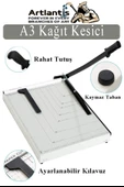 Giyotin Kağıt Kesme Makinesi A3 Metal Kollu Tablalı A5-A4-A3 Ayarlanabilir Sürgülü Paslanmaz Kaliteli - 1