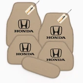 Bej Renk Honda Logolu Araç Halı Paspası 5 Parça Set Şık, Pratik ve Kaymaz Tabanlı Oto Zemin Koruma - 1