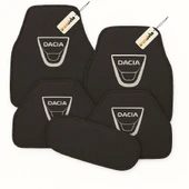 Antrasit Renk Dacia Uyumlu Araba Halı Paspas Takımı  5’li Set, Logolu, Su Geçirmez Kaymaz Zemin - 1