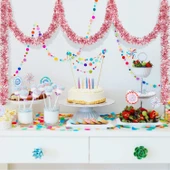 Simli Parti Süsü 2 Metre Pembe thumbnail 4