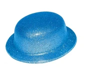 Mavi Renk Simli Melon Yuvarlak Parti Şapkası 24x26 cm thumbnail 2