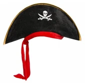 Çocuk Boy Kadife Jack Sparrow Denizci Kaptan Jack Korsan Şapkası 45x16 cm thumbnail 3