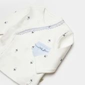 Bibaby Biorganic Love Floral 3 Parça Zıbın Seti 73346 Ekru Lila thumbnail 5