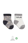 NessiWorld Love Dog Penye Soket Çorap 2'Li BS10118 Gri thumbnail 1