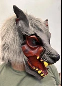 Kafaya Tam Geçmeli LateNessiWorld Dişli Ağzı Açık Kurt Maskesi thumbnail 2