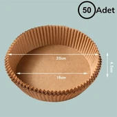 50 Adet Air Fryer Pişirme Kağıdı Tek Kullanımlık Hava Fritöz Yağ Geçirmez Yapışmaz Tabak Model thumbnail 5