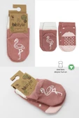 NessiWorld Hayvan Figür Kaymaz Kız Soket Çorap 2'Li BS10120 Pudra thumbnail 5