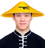 Uzak Doğu Asyalı Çin Japon Şapkası Sarı Renk thumbnail 2