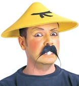 Uzak Doğu Asyalı Çin Japon Şapkası Sarı Renk thumbnail 1