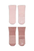 NessiWorld Çemberli Kaymaz Havlu Soket Çorap 2'Li BS10503 Pudra Pembe thumbnail 3