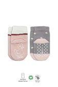 NessiWorld Hayvan Figür Kaymaz Kız Soket Çorap 2'Li BS10120 Gri thumbnail 1