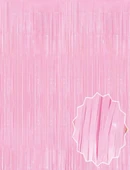 Soft Pembe Püsküllü Kapı Perdesi - Parti, Baby Shower, Cinsiyet Partisi 1x2 m thumbnail 2