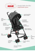 Moje Simple Pratik Baston Bebek Arabası Gri thumbnail 3