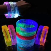 Sarı Led Işıklı Baskı Yapılabilen Pilli Bileklik Bilezik 1,5 cm Genişlik thumbnail 1