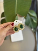 Taşlı Küpe - Yeşil thumbnail 1