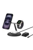 Belkin WIZ023VFBK Qi2 15W 3in1 MagSafe Şarj Standı - Siyah - 1