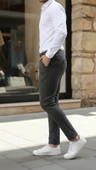Erkek Slim Fit Likralı Gabardin Pantolon - 3