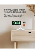 Belkin BoostCharge Pro 3'ü 1 Arada, Qi2 MagSafe Kablosuz Şarj İstasyonu, Beyaz - 6