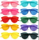 Oval Şekilli Çerçevesiz Parti Gözlüğü 6 Renk 6 Adet thumbnail 2