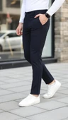 Erkek Slim Fit Likralı Gabardin Pantolon - 1