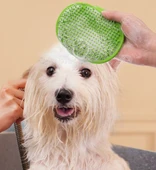 Evcil Hayvan Silikon Tüy Toplama Yıkama Fırçası thumbnail 2