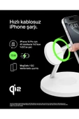 Belkin BoostCharge Pro 3'ü 1 Arada, Qi2 MagSafe Kablosuz Şarj İstasyonu, Beyaz - 2
