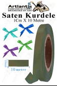 Kurdele Saten 1 Cm 10 Metre 1 Adet Saten Kurdela Parlak Hediye ve Süsleme Şeridi Süs Paketleme Çiçek Saç El Sanatı - 7