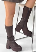 Moki Kahverengi Cilt Topuklu Çizme thumbnail 2