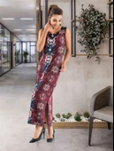 Derya Kurşun Kalın Askılı Uzun Kadın Elbise 956 thumbnail 2