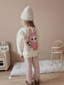 Cg Kids Labubu Kız Çocuk 3 İplik Şardonlu Alt Üst Takım Süper Kalite Kumaş Sırt Baskı Detaylı - 2