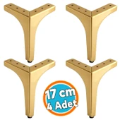 Mobilya Ayağı Dayanıklı Ayak Modern Tasarım Koltuk Sehpa TV Ünitesi 17 cm Gold Altın Metal 4 Adet thumbnail 1