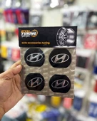 Universal Araç Uyumlu, Hyndai Jant Göbeği Arması, Sticker 4'lü Set 60mm thumbnail 1