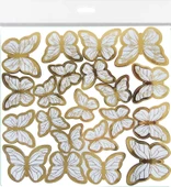 KELEBEK DEKORATİF SÜS VARAKLI BEYAZ 63 ADET thumbnail 1