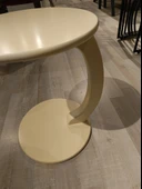 MERCANMOBİLYA Krem Tekerlekli C Sehpa Yan sehpa Zigonsehpa Koltuksehpası - 4