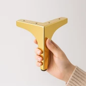Mobilya Ayağı Dayanıklı Ayak Modern Tasarım Koltuk Sehpa TV Ünitesi 17 cm Gold Altın Metal 4 Adet thumbnail 2