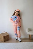 Cg Kids Stitch Temalı Simli Baskı Kız Çocuk Alt Üst Sweatshirt Eşofman Takım - 3